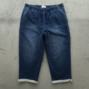 Lane Bryant Jeans Women's 14 Mid-Rise Boyfriend Capri Elastic Waist 22" Inseam